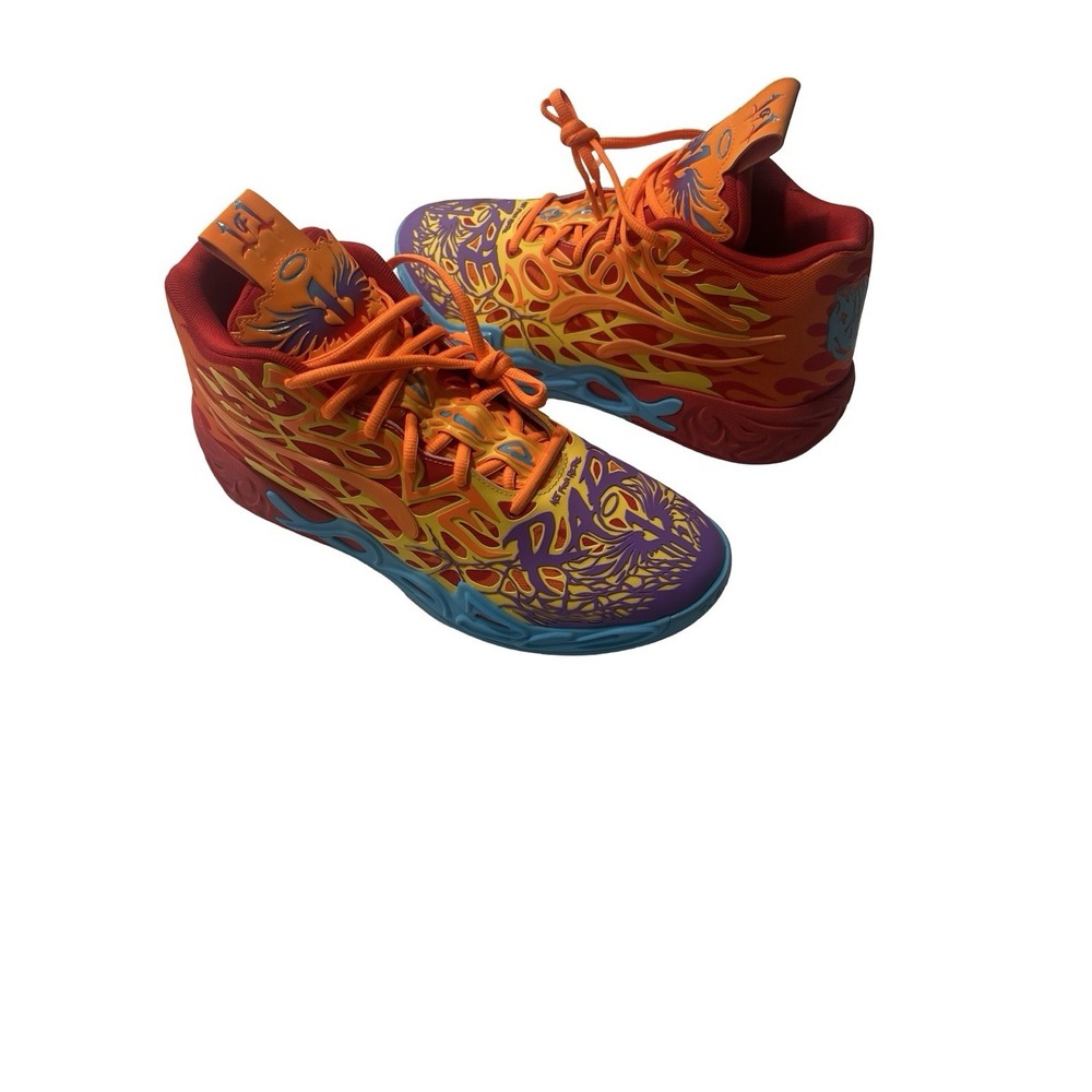 Mens 10.5 Puma X LaMelo Ball MB.04 Phoenix Orange Blue Purple Shoe 311308 01